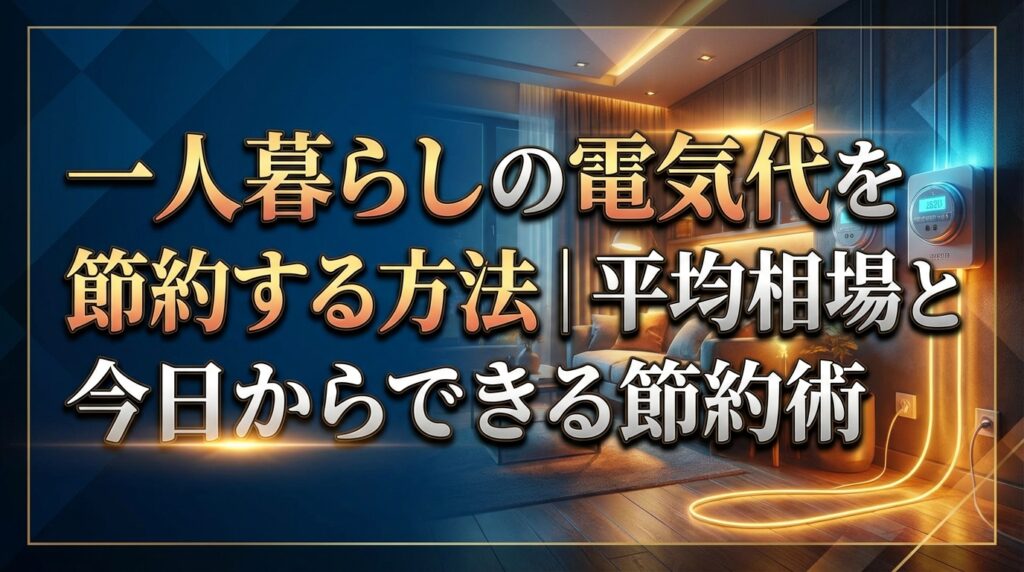 一人暮らしの電気代を節約する方法｜平均相場と今日からできる節約術