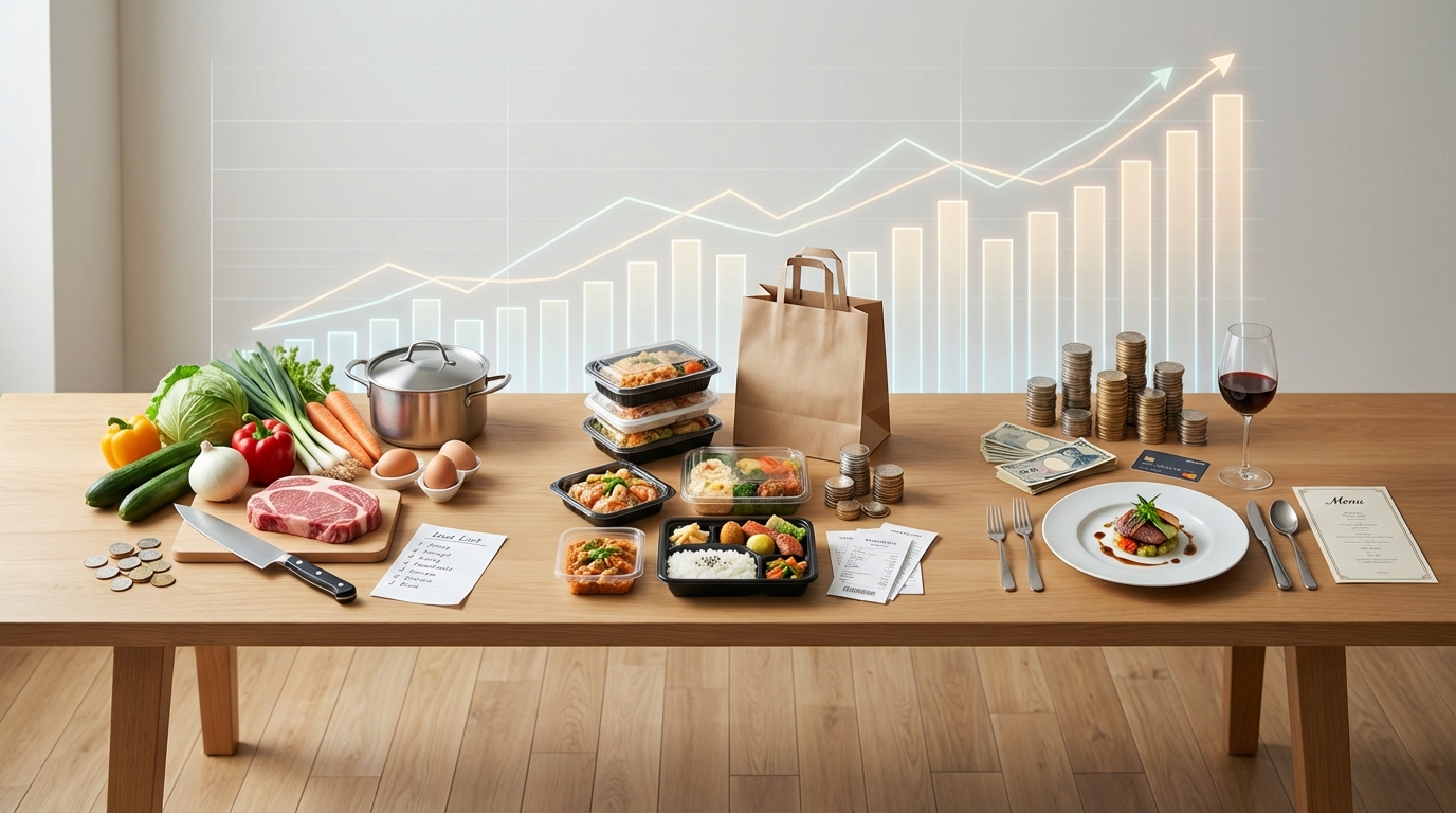 自炊・外食・中食のリアルなコスト比較【データ検証】