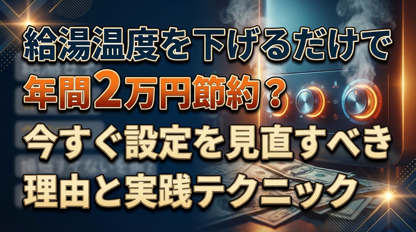 給湯温度を下げるだけで年間2万円節約？今すぐ設定を見直すべき理由と実践テクニック