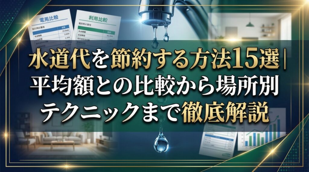 水道代を節約する方法15選｜平均額との比較から場所別テクニックまで徹底解説