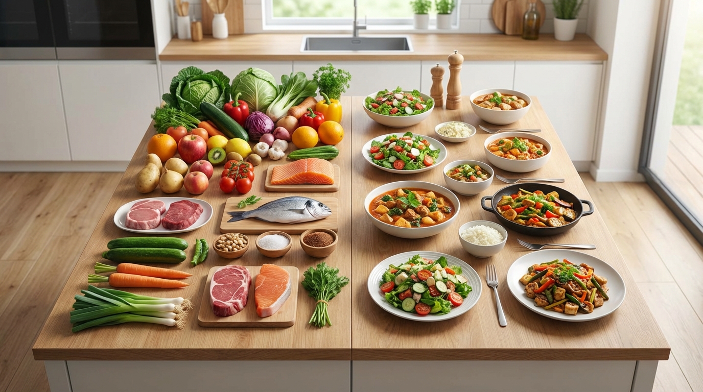 1週間で食材を使い切る献立モデルケース