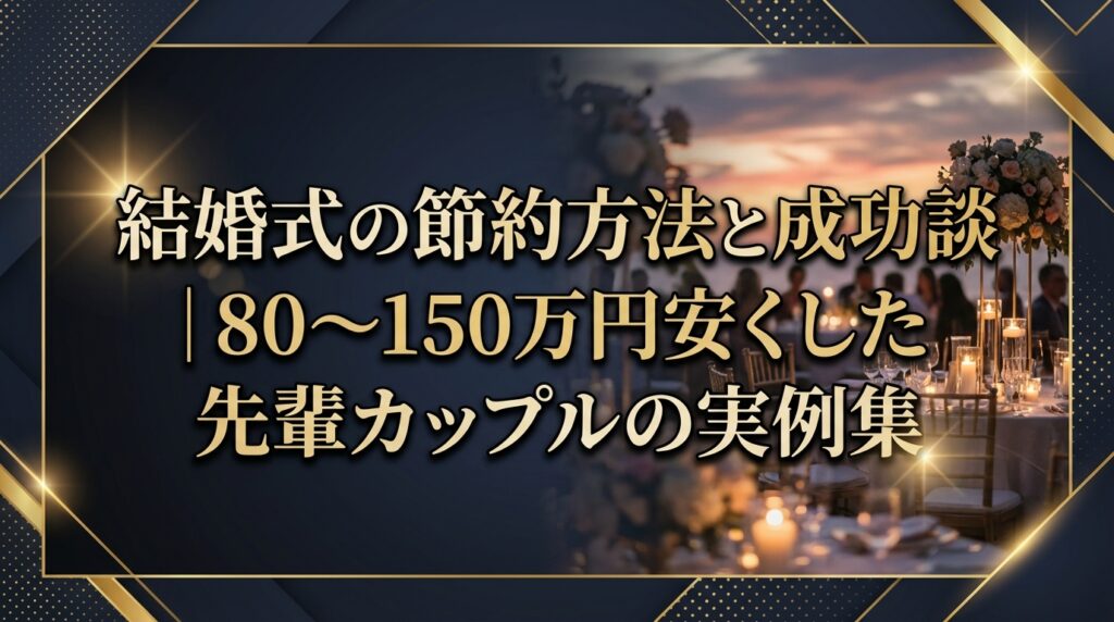結婚式の節約方法と成功談｜80〜150万円安くした先輩カップルの実例集