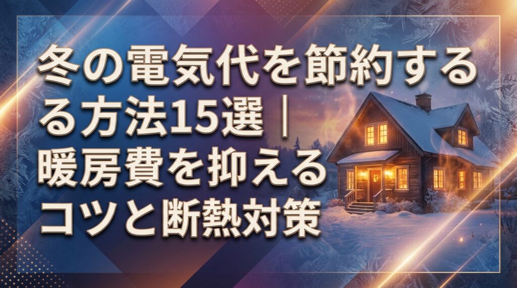 冬の電気代を節約する方法15選｜暖房費を抑えるコツと断熱対策