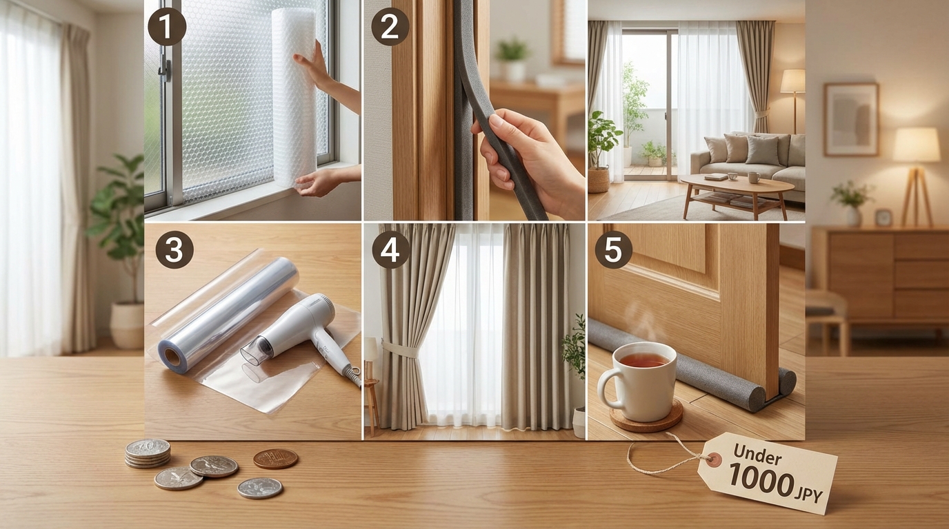 【低コスト】1,000円以下でできる断熱対策5選