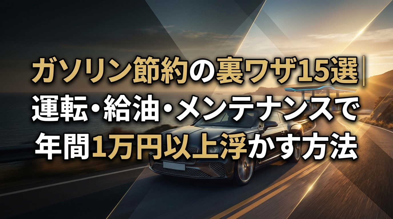 ガソリン節約の裏ワザ15選｜運転・給油・メンテナンスで年間1万円以上浮かす方法