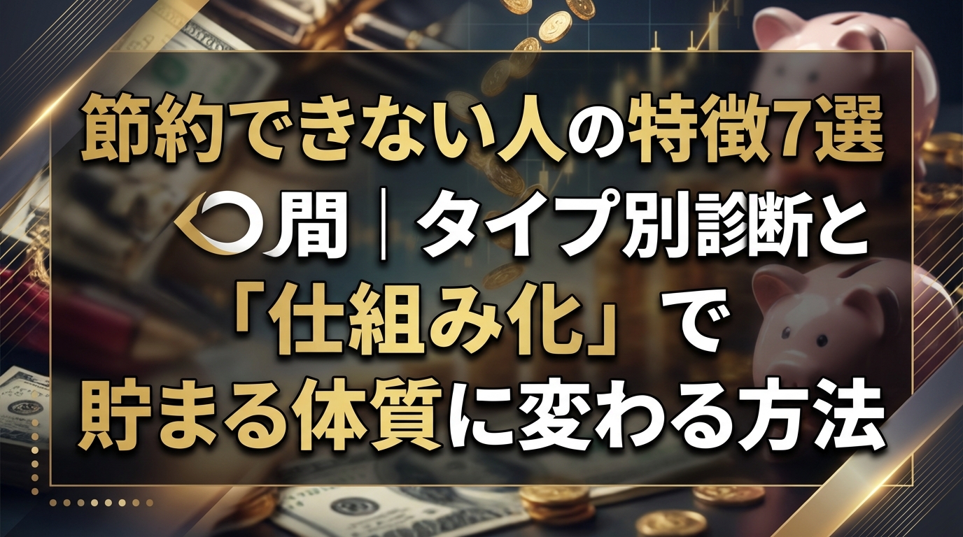 節約できない人の特徴7選｜タイプ別診断と「仕組み化」で貯まる体質に変わる方法