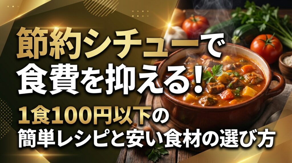 節約シチューで食費を抑える！1食100円以下の簡単レシピと安い食材の選び方