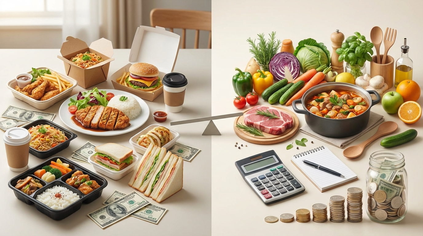 外食・コンビニ vs 自炊｜月額と年間でいくら差が出る？