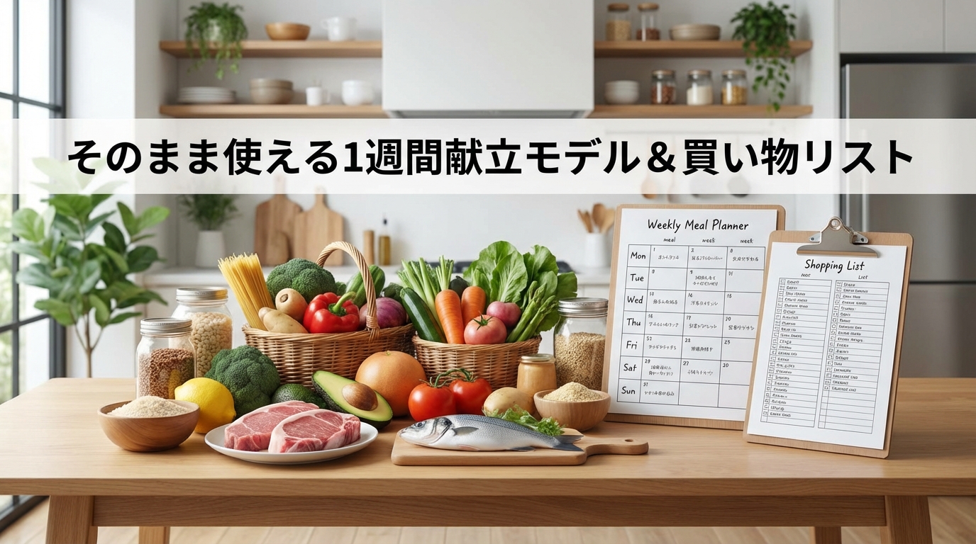そのまま使える1週間献立モデル＆買い物リスト