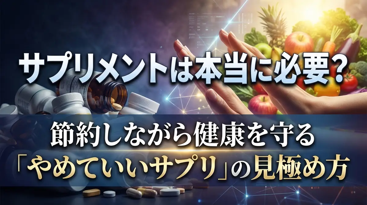 サプリメントは本当に必要？節約しながら健康を守る「やめていいサプリ」の見極め方