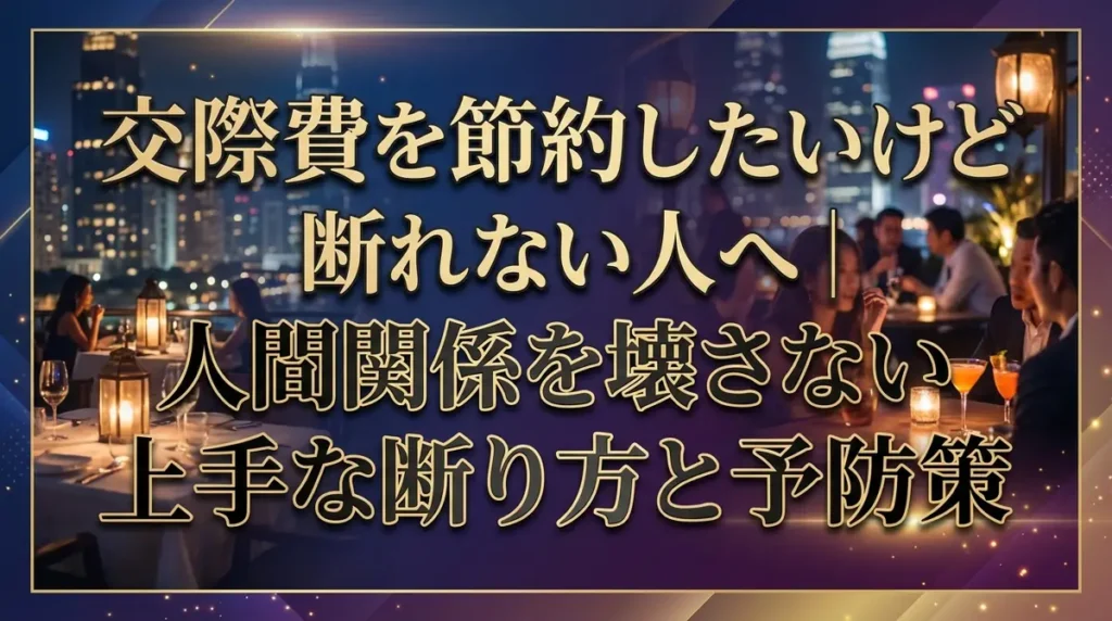 交際費を節約したいけど断れない人へ｜人間関係を壊さない上手な断り方と予防策