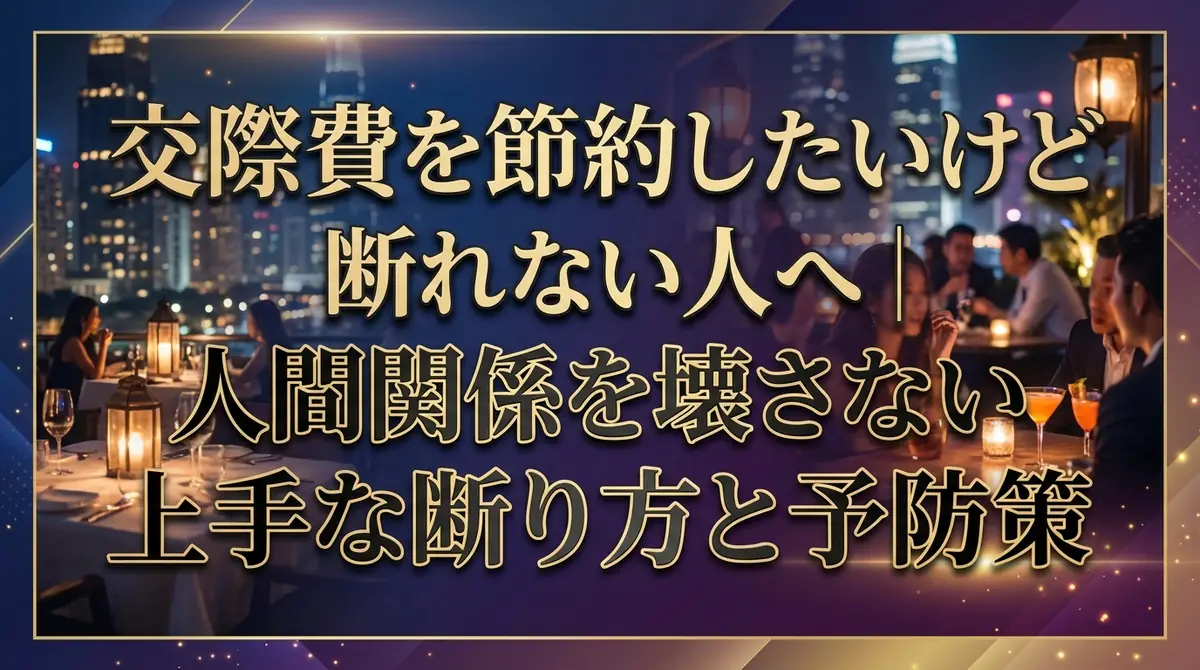 交際費を節約したいけど断れない人へ｜人間関係を壊さない上手な断り方と予防策