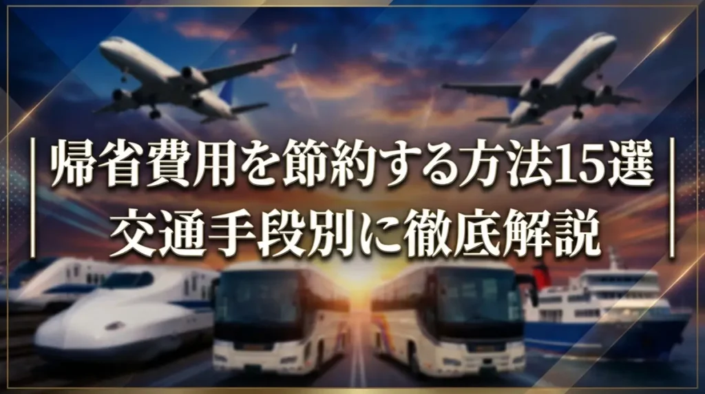 帰省費用を節約する方法15選｜交通手段別に徹底解説