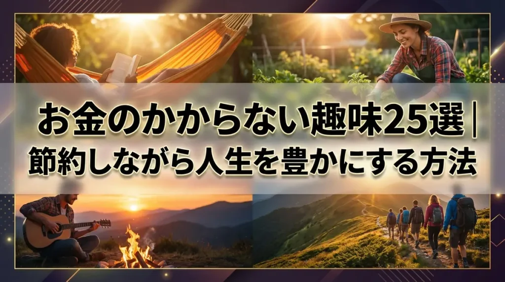 お金のかからない趣味25選｜節約しながら人生を豊かにする方法