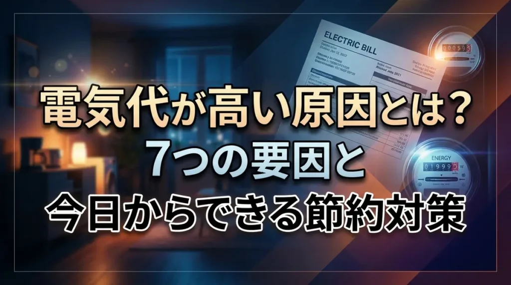 電気代が高い原因とは？7つの要因と今日からできる節約対策