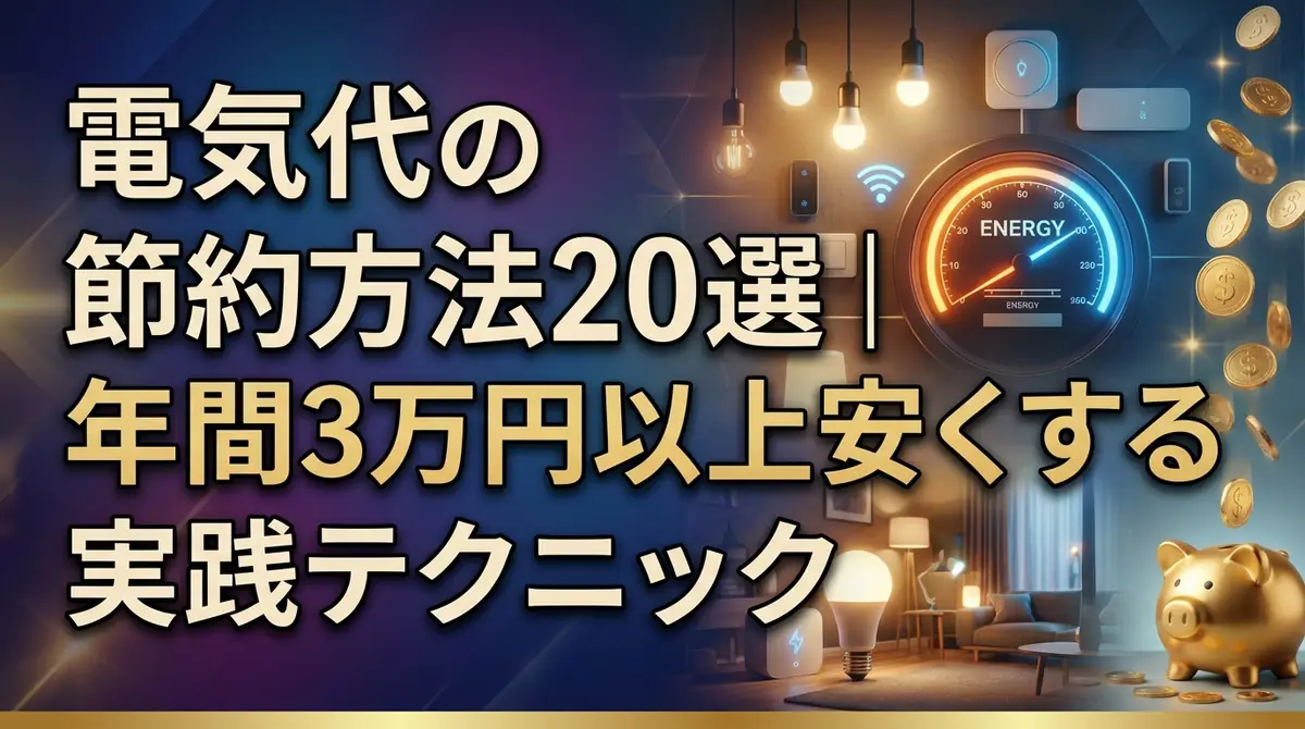 電気代の節約方法20選｜年間3万円以上安くする実践テクニック