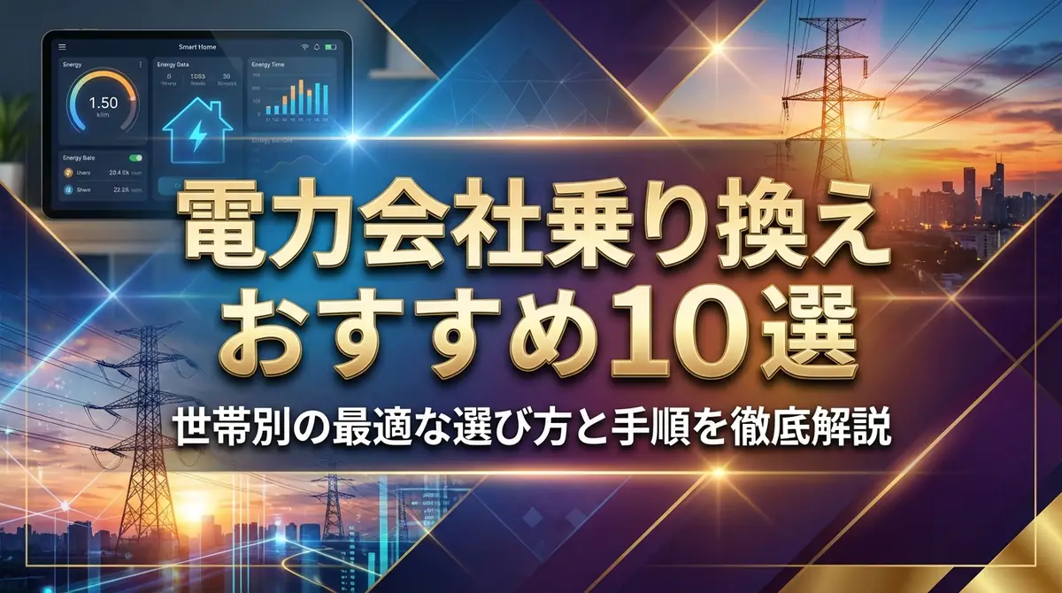 電力会社乗り換えおすすめ10選｜世帯別の最適な選び方と手順を徹底解説