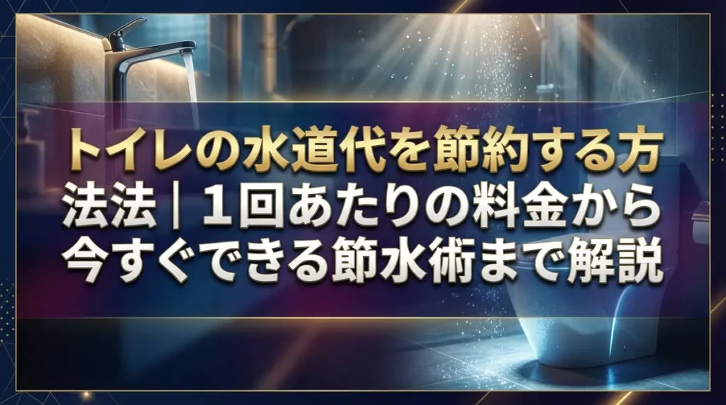 トイレの水道代を節約する方法｜1回あたりの料金から今すぐできる節水術まで解説