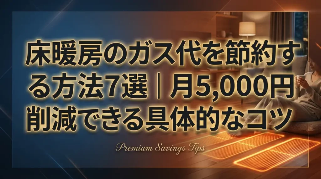 床暖房のガス代を節約する方法7選｜月5,000円削減できる具体的なコツ
