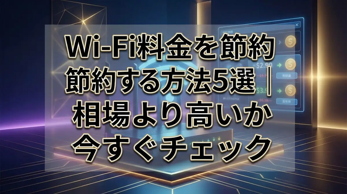 Wi-Fi料金を節約する方法5選|相場より高いか今すぐチェック