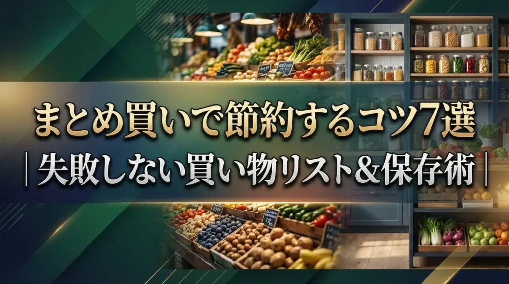 まとめ買いで節約するコツ7選｜失敗しない買い物リスト&保存術