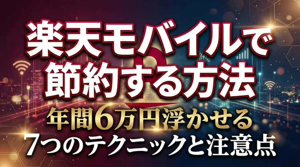 楽天モバイルで節約する方法｜年間6万円浮かせる7つのテクニックと注意点