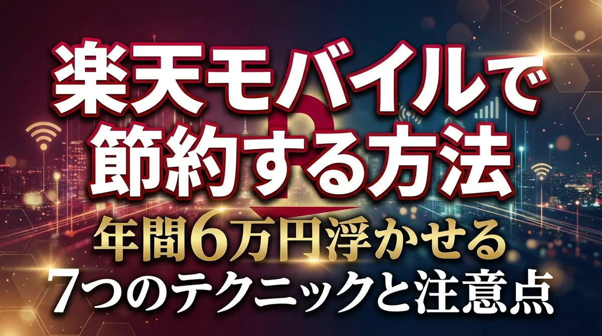 楽天モバイルで節約する方法|年間6万円浮かせる7つのテクニックと注意点