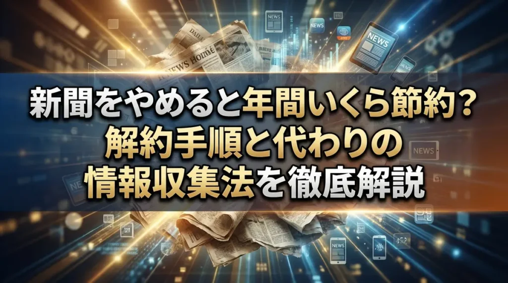 新聞をやめると年間いくら節約？解約手順と代わりの情報収集法を徹底解説