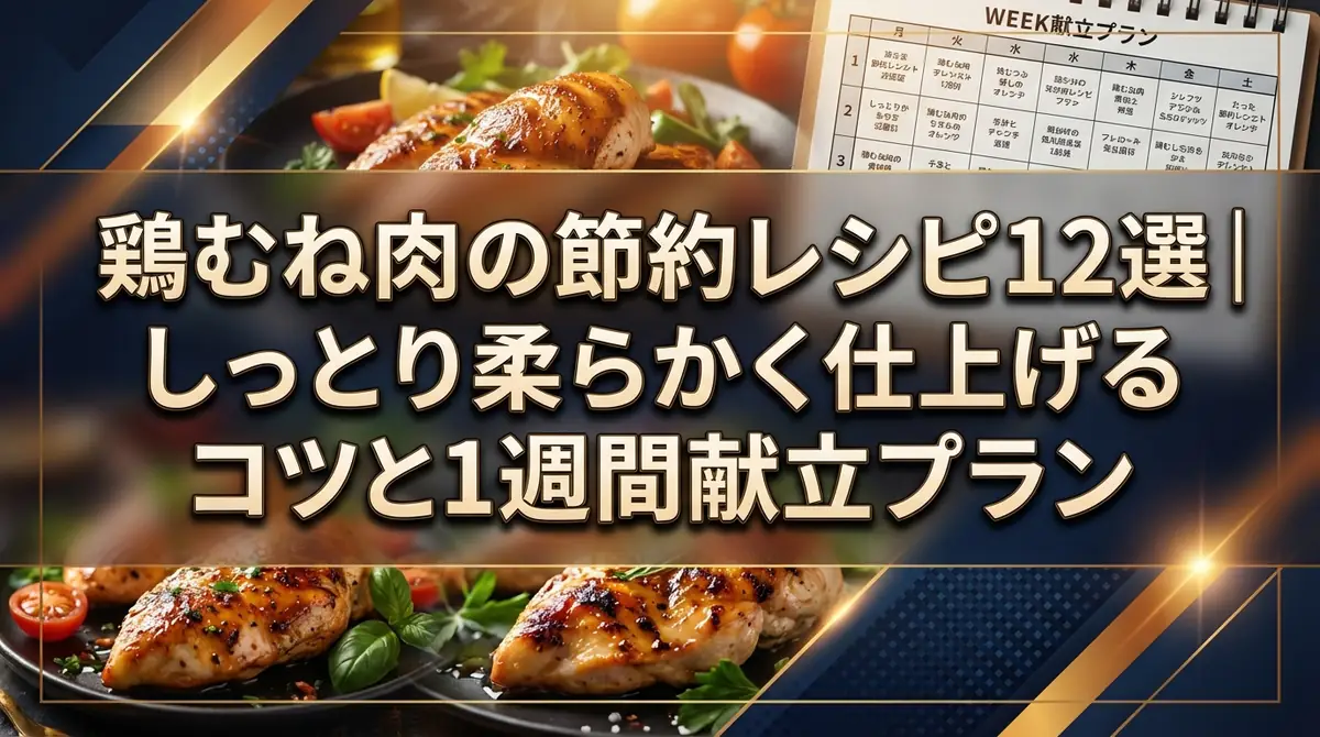 鶏むね肉の節約レシピ12選|しっとり柔らかく仕上げるコツと1週間献立プラン