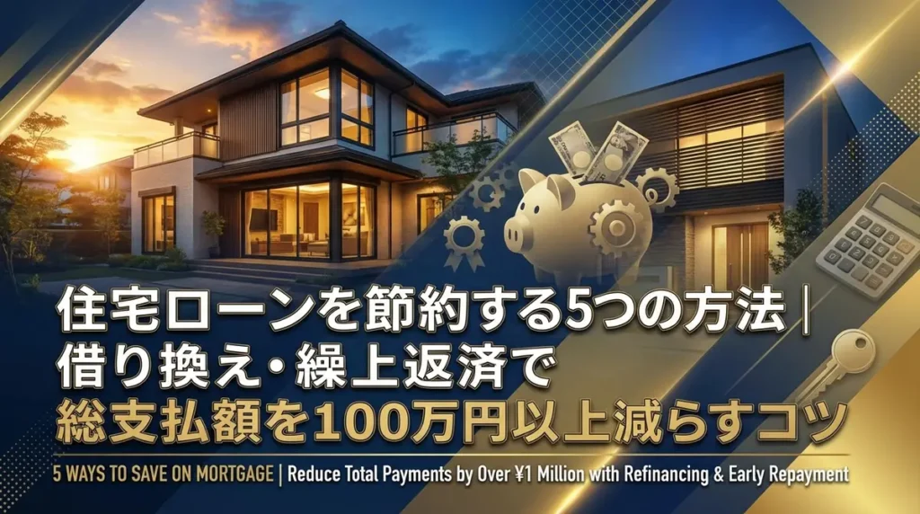 住宅ローンを節約する5つの方法｜借り換え・繰上返済で総支払額を100万円以上減らすコツ