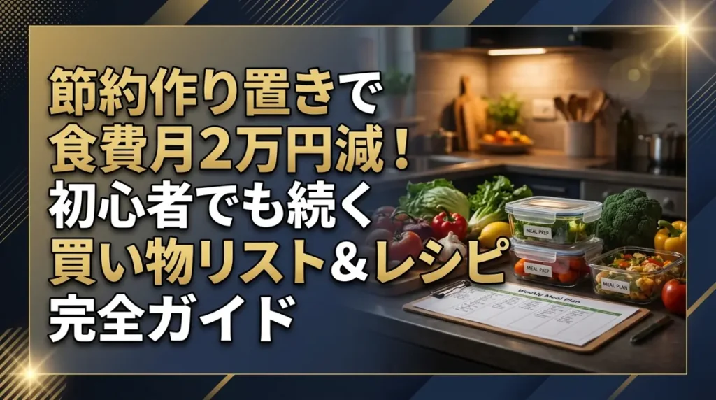 節約作り置きで食費月2万円減！初心者でも続く買い物リスト＆レシピ完全ガイド