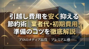 引越し費用を安く抑える節約術｜業者代・初期費用・準備のコツを徹底解説