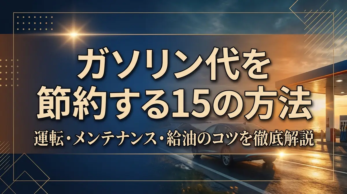 ガソリン代を節約する15の方法|運転・メンテナンス・給油のコツを徹底解説