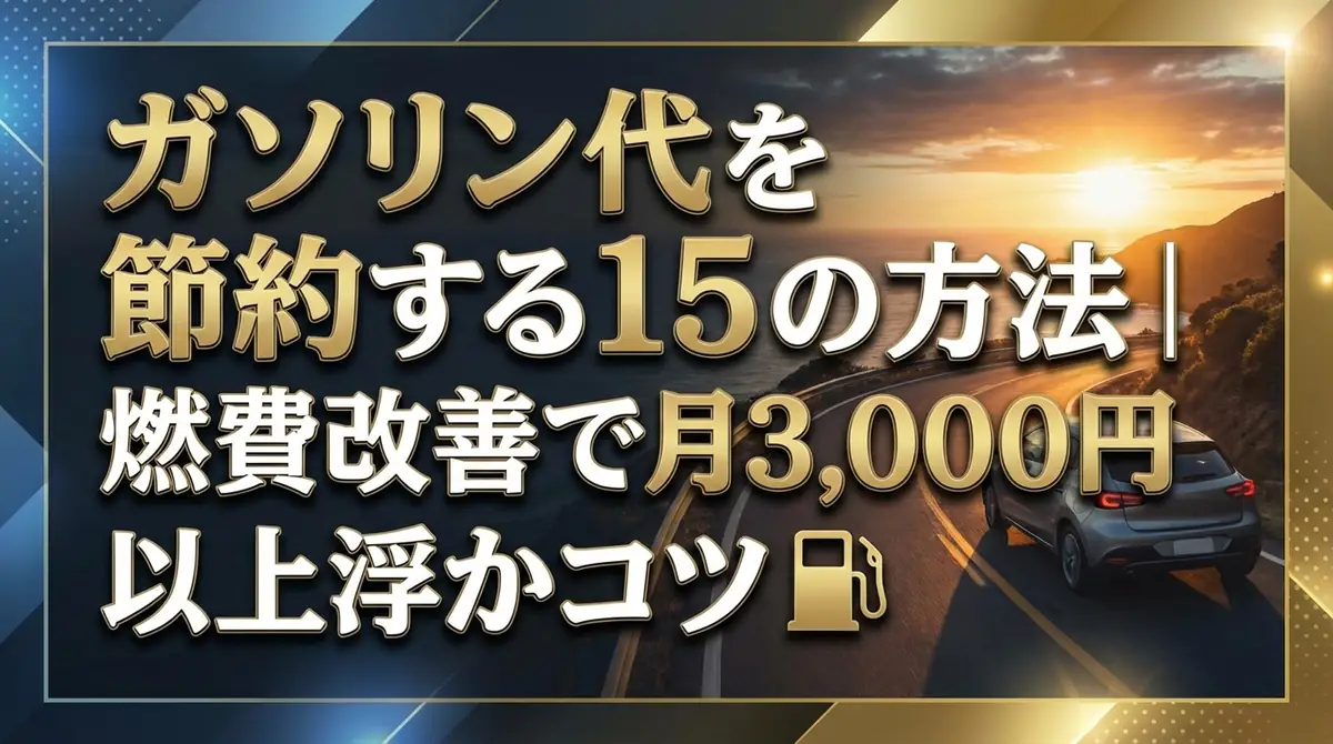 ガソリン代を節約する15の方法|燃費改善で月3,000円以上浮かせるコツ