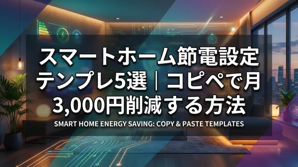 スマートホーム節電設定テンプレ5選｜コピペで月3,000円削減する方法