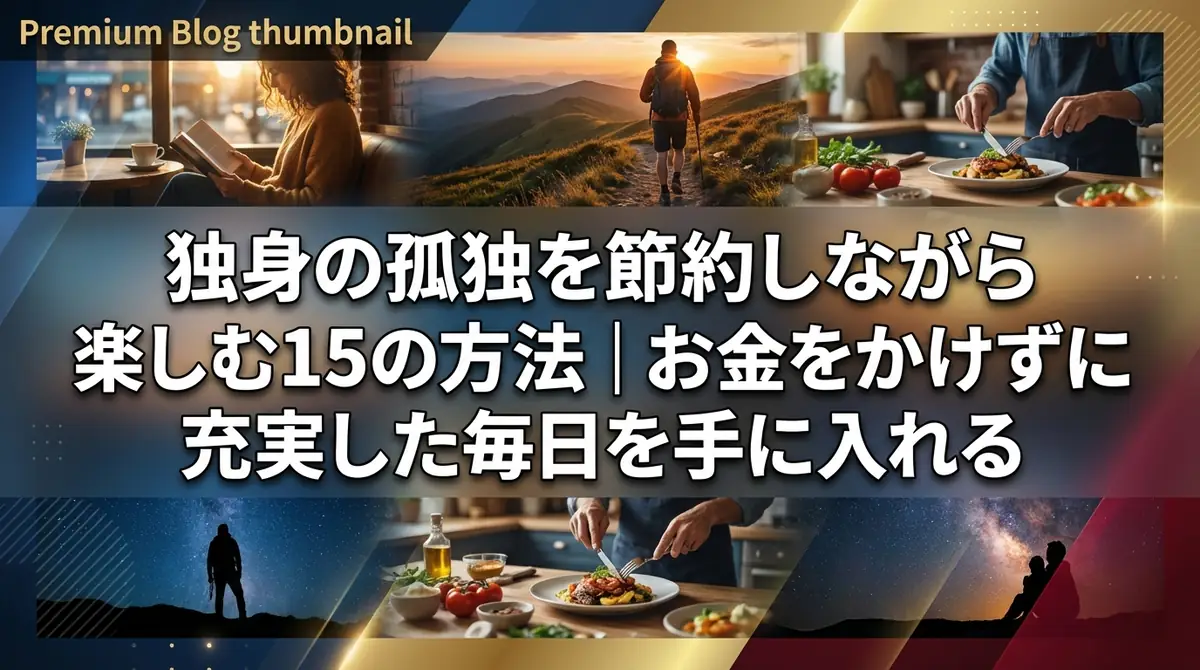 独身の孤独を節約しながら楽しむ15の方法|お金をかけずに充実した毎日を手に入れる